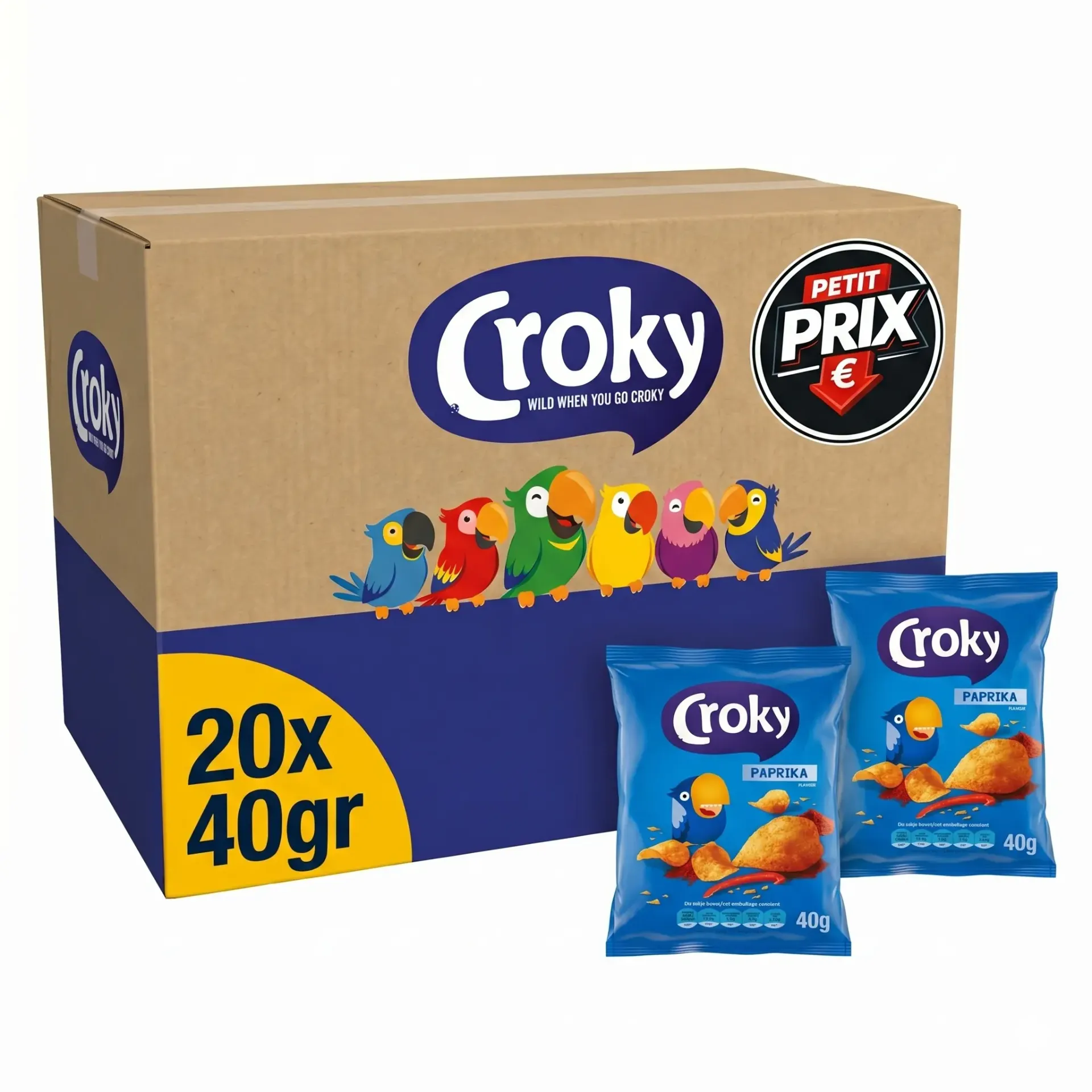 Croky Paprika Chips 20x40 Gr