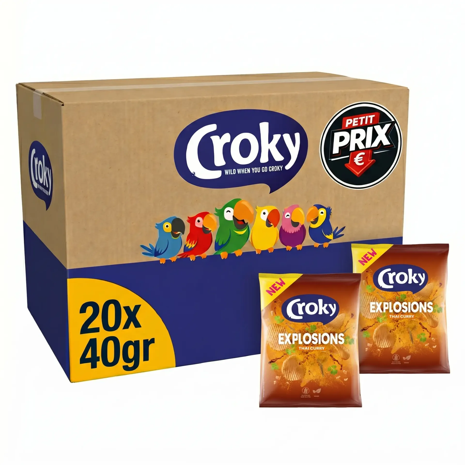 Croky Explosions Thaï Curry Chips 20x40 Gr
