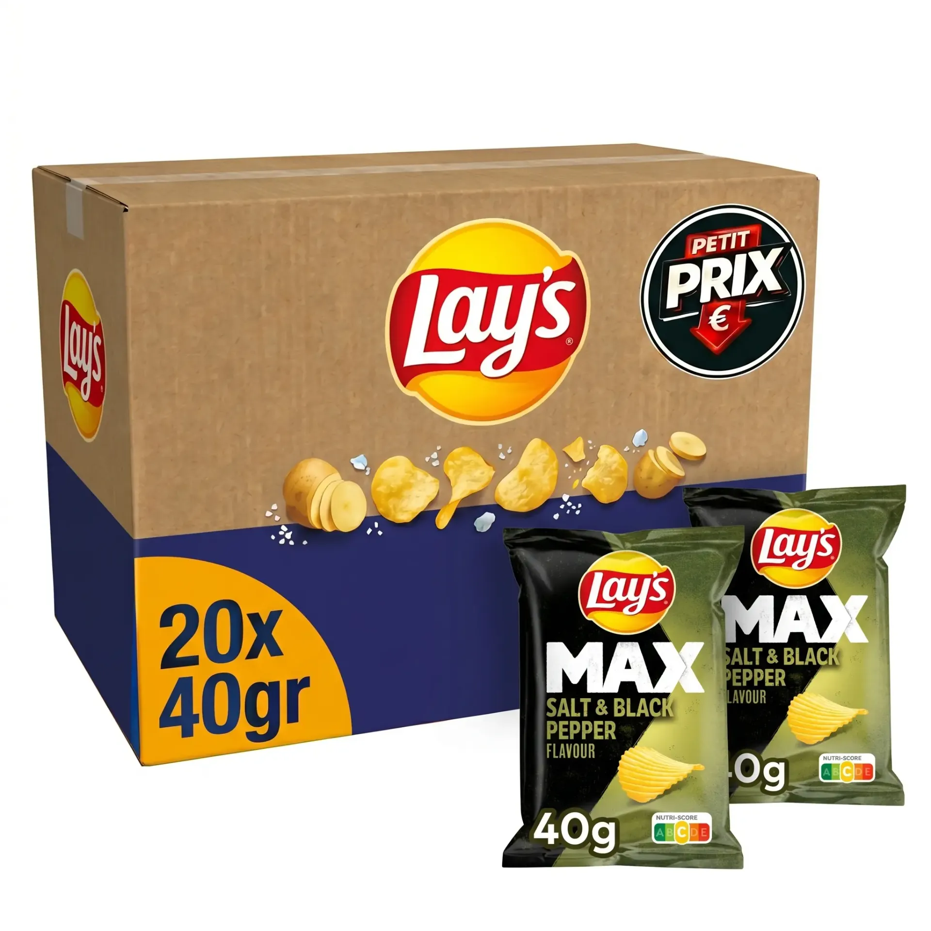 Lay's Max Sel & Poivre Chips 20x40 Gr