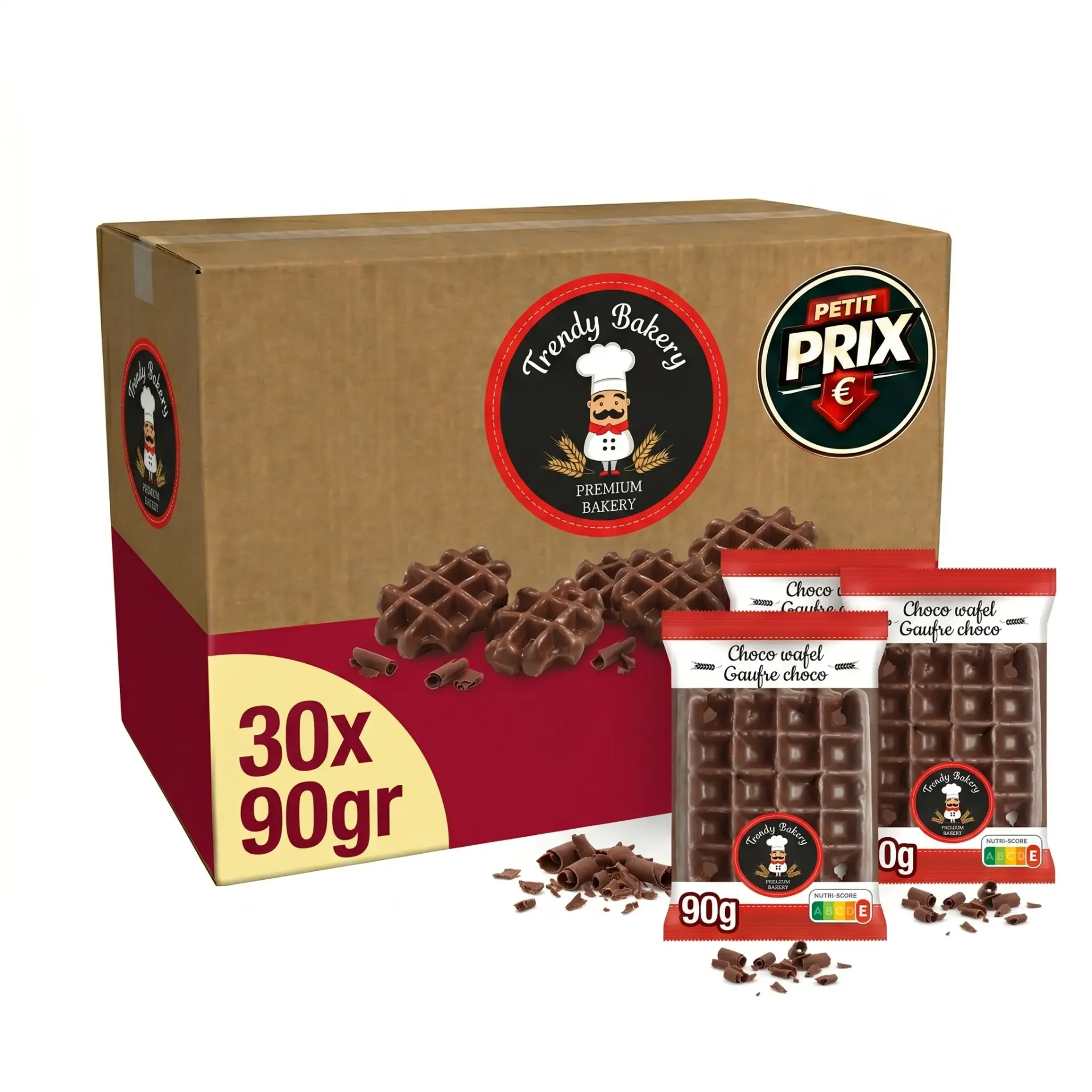 [TRE002] Trendy Bakery Gaufre au Chocolat 30x90 Gr