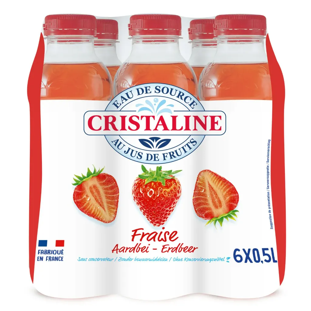 Cristaline Fraise Eau Aromatisée Bouteille 6x50 Cl