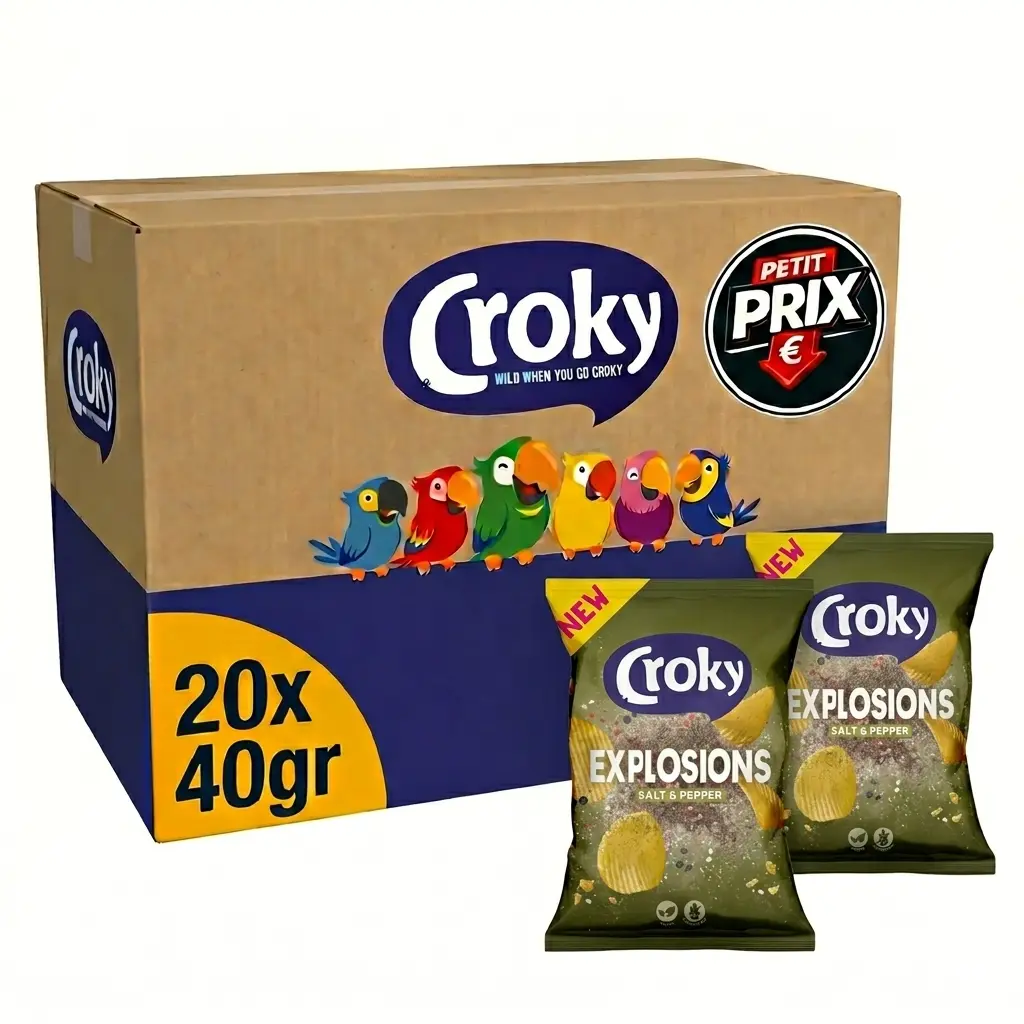 Croky Explosions Poivre & Sel Chips 20x40 Gr