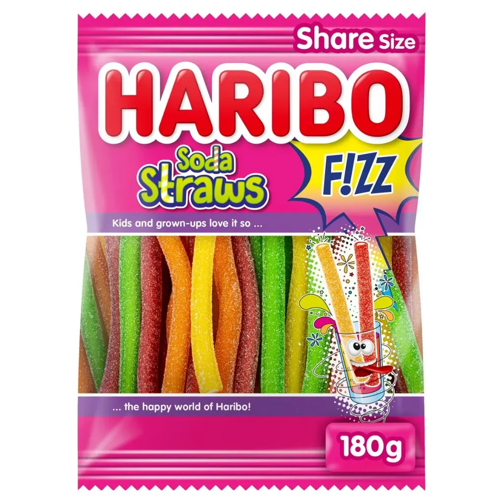 Haribo Soda Straws Fizz 180 Gr