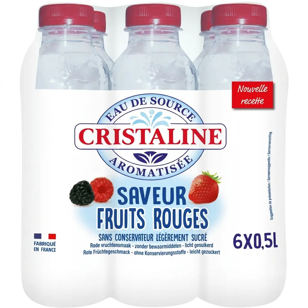 Cristaline Fruits Rouges Eau Aromatisée Bouteille 6x50 Cl