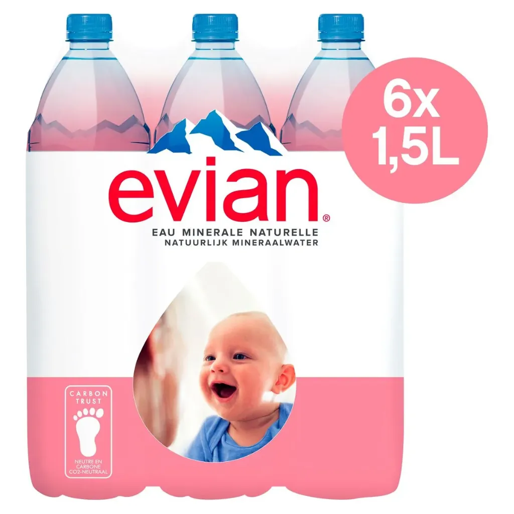 Evian Eau Plate Bouteille 6x1,5 L