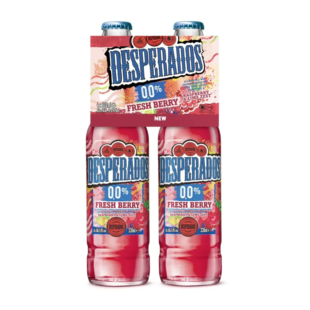 Desperados Fresh Berry 0% Bouteille 4x33 Cl (Consigne 0,40€ Incluse)