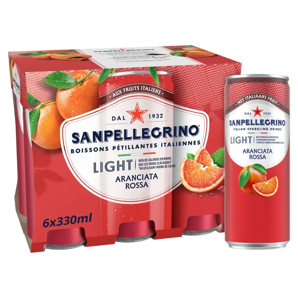 San Pellegrino Light Aranciata Rossa Canette 6x33 Cl