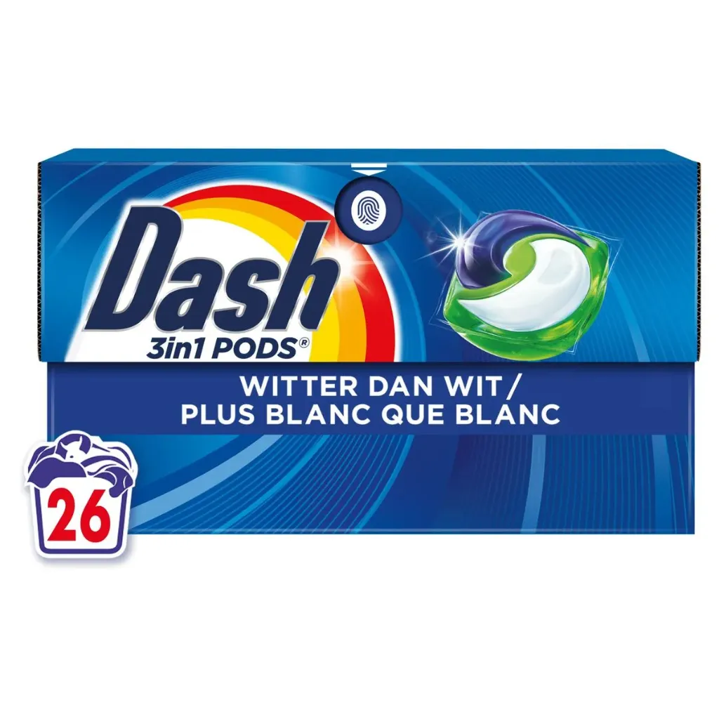 Dash 3en1 Plus Blanc Que Blanc Lessive Pods 26 Doses