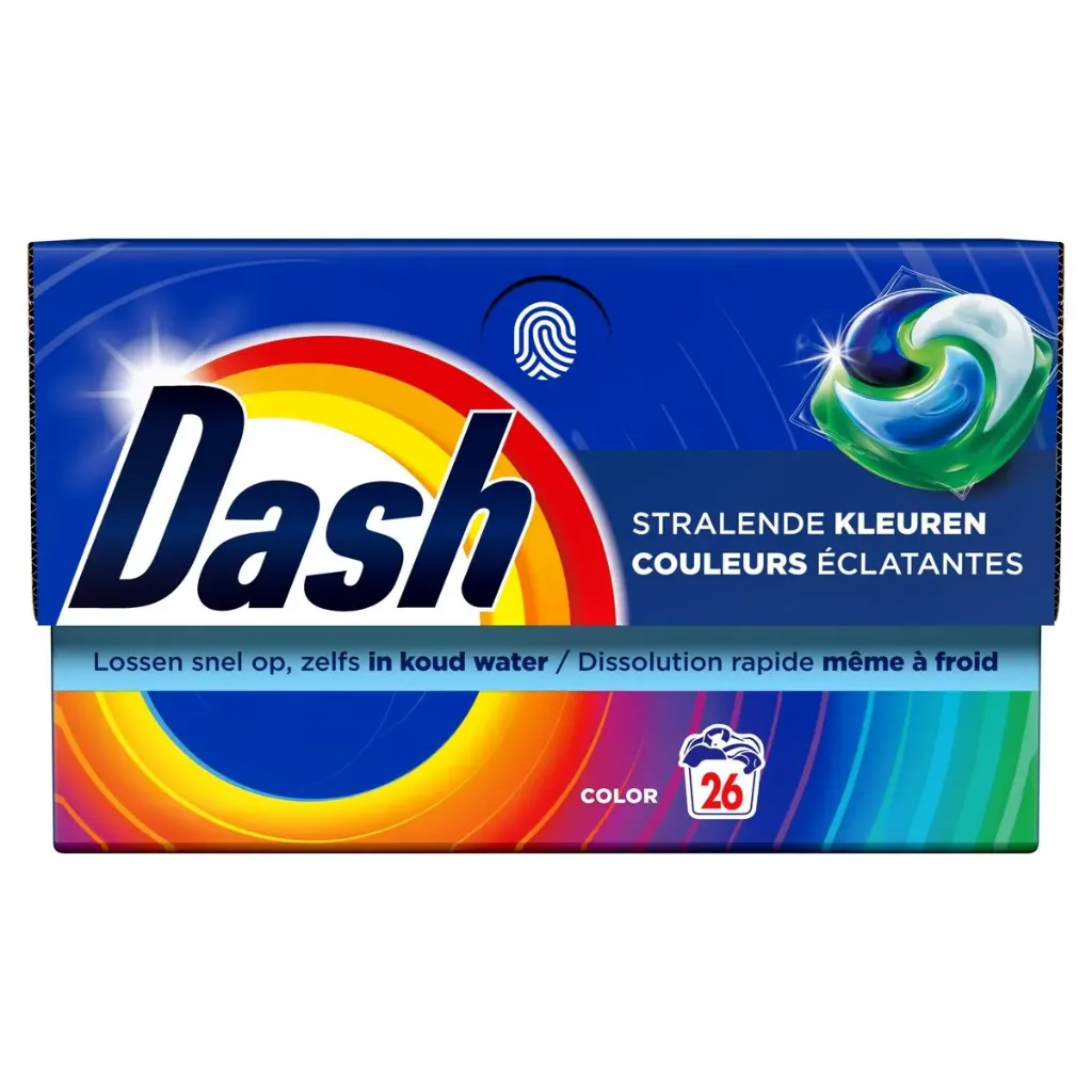 Dash 3en1 Couleurs Éclatantes Lessive Pods 26 Doses