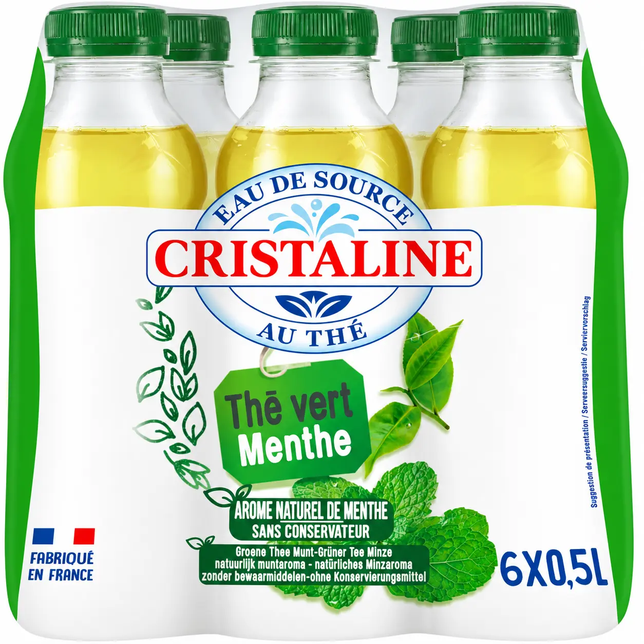 Cristaline Thé Vert Menthe Eau Aromatisée Bouteille 6x50 Cl