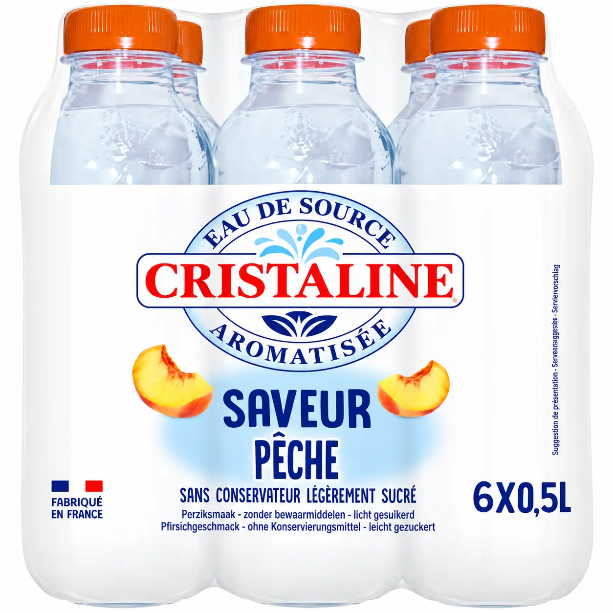 Cristaline Pêche Eau Aromatisée Bouteille 6x50 Cl