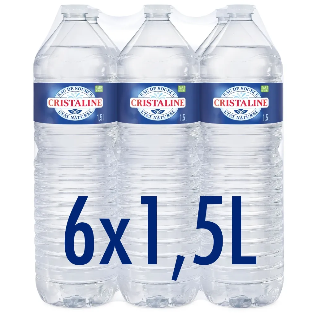 Cristaline Eau Plate Bouteille 6x1,5 L