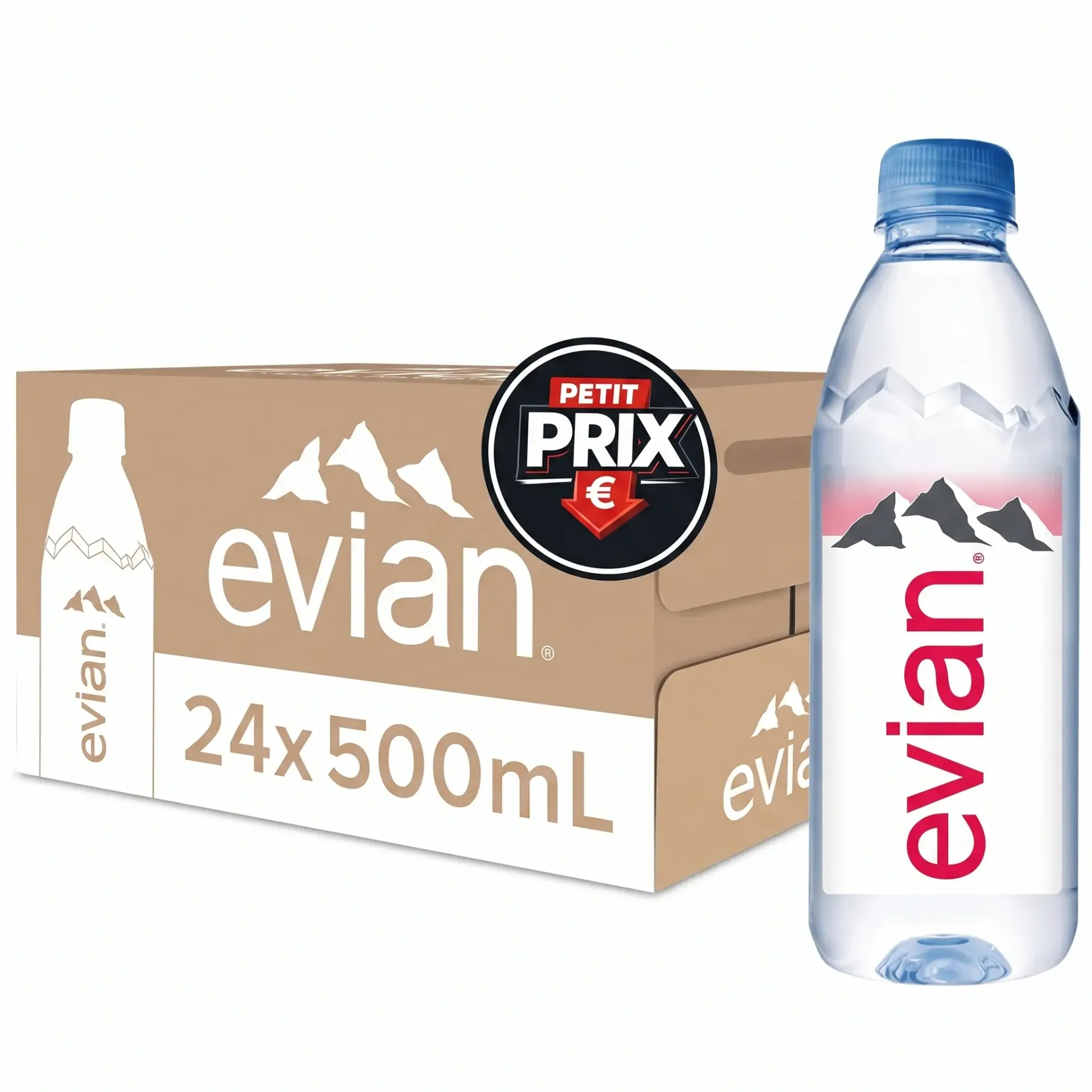 Evian Eau Plate Bouteille 24x50 Cl