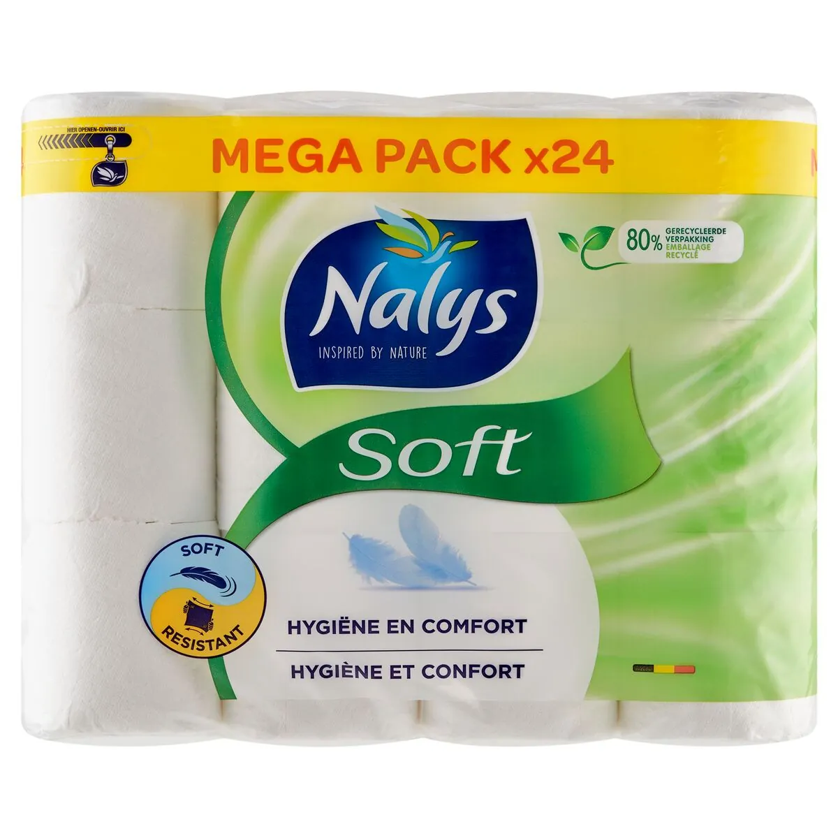 Nalys Soft 2 Épaisseurs Papier Toilette 24 Rouleaux